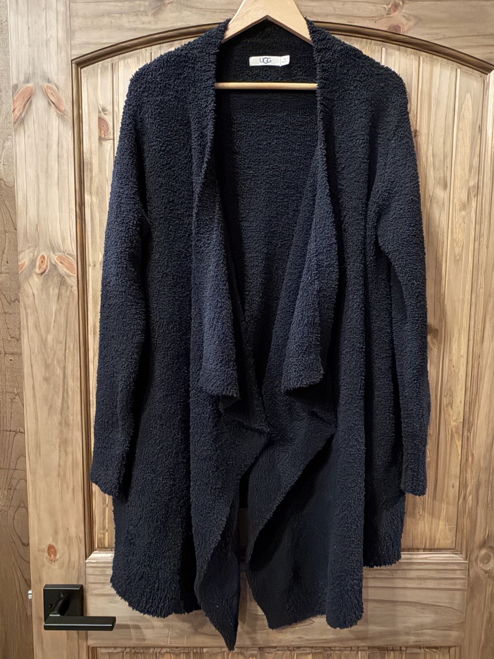 UGG Phoebe Women's Black Plush Open-Front Cardigan LIKE NEW XL